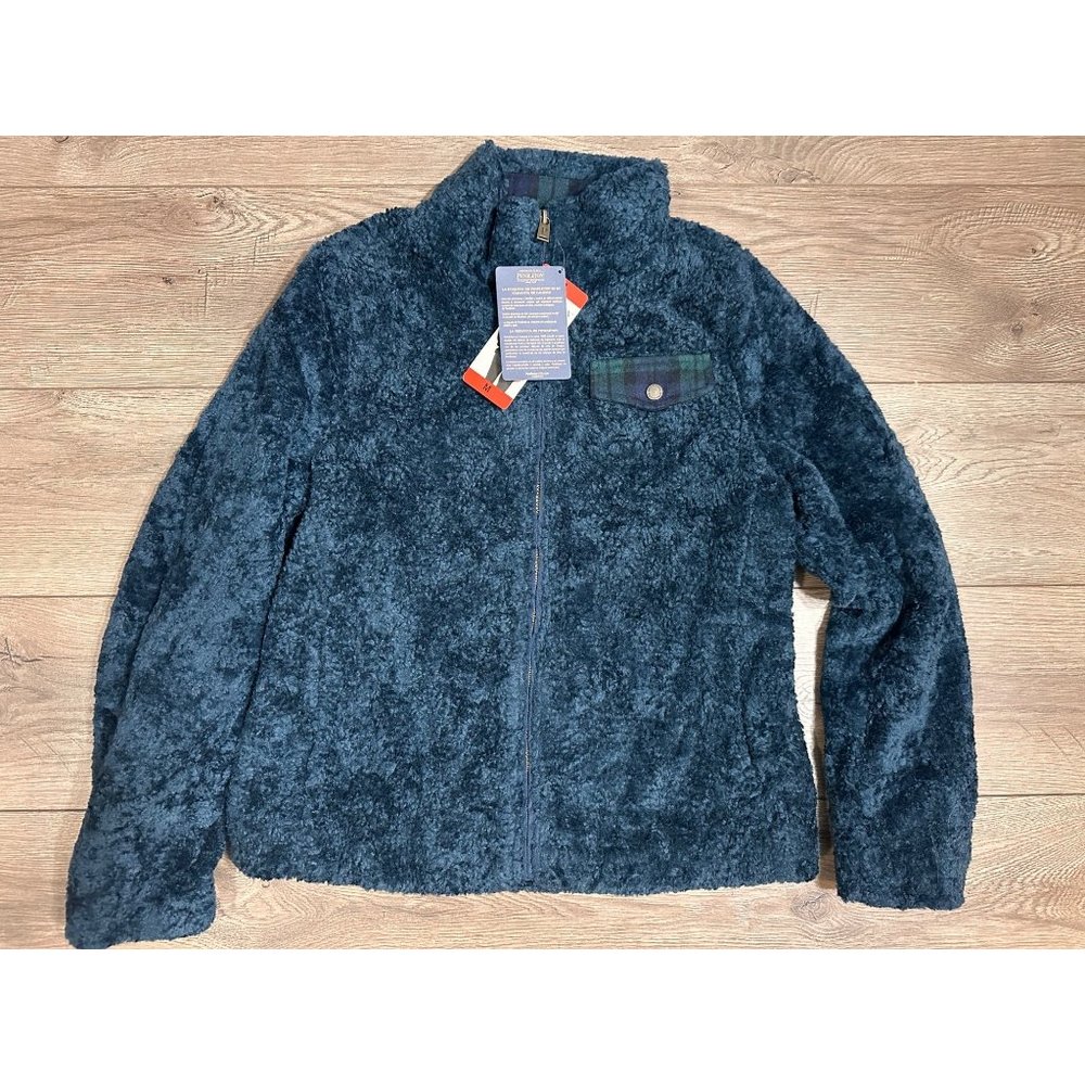 Pendleton NWT Blue Sherpa Plaid Fleece Jacket Medium - Picture 9 of 9